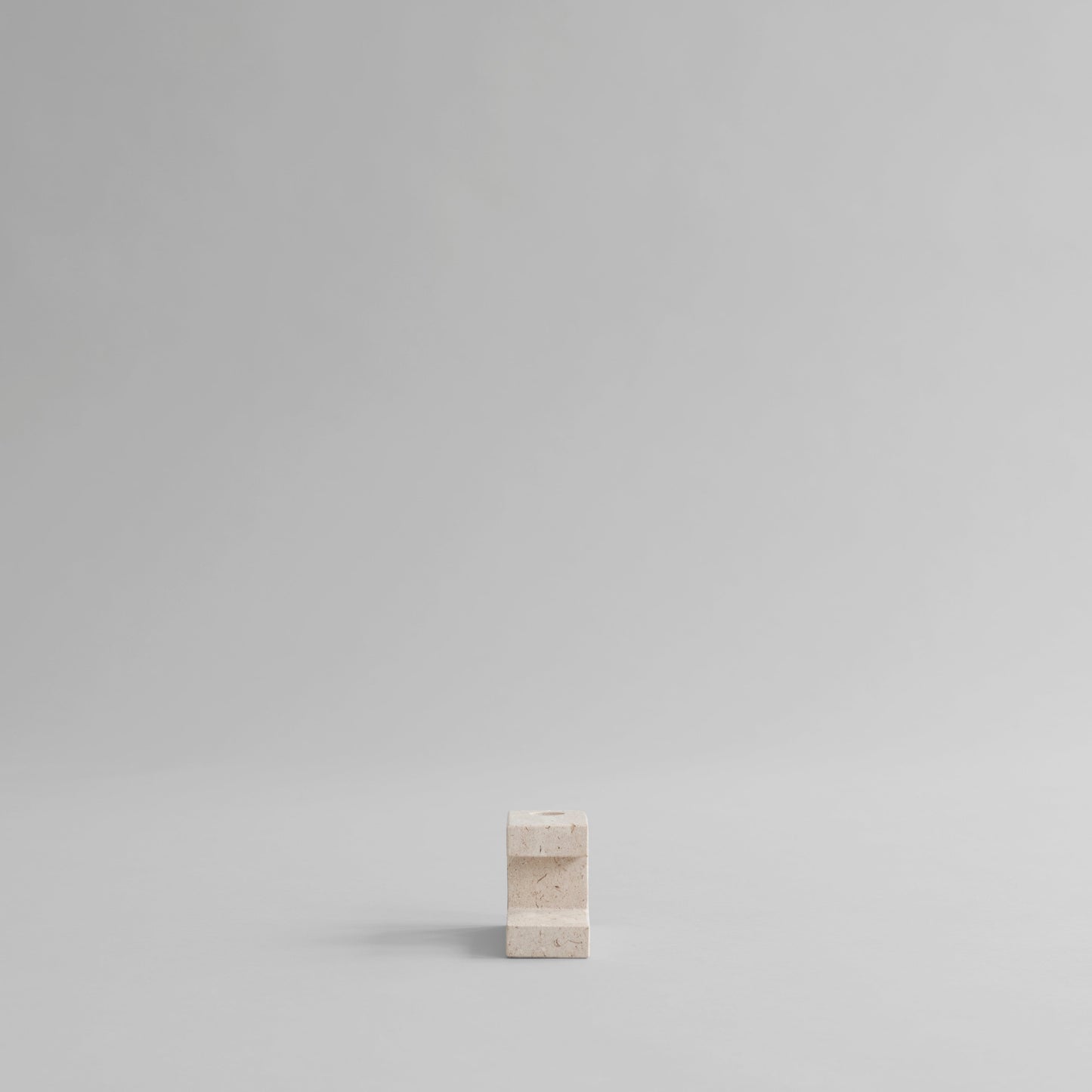 Brick Candleholder. Low - Limestone