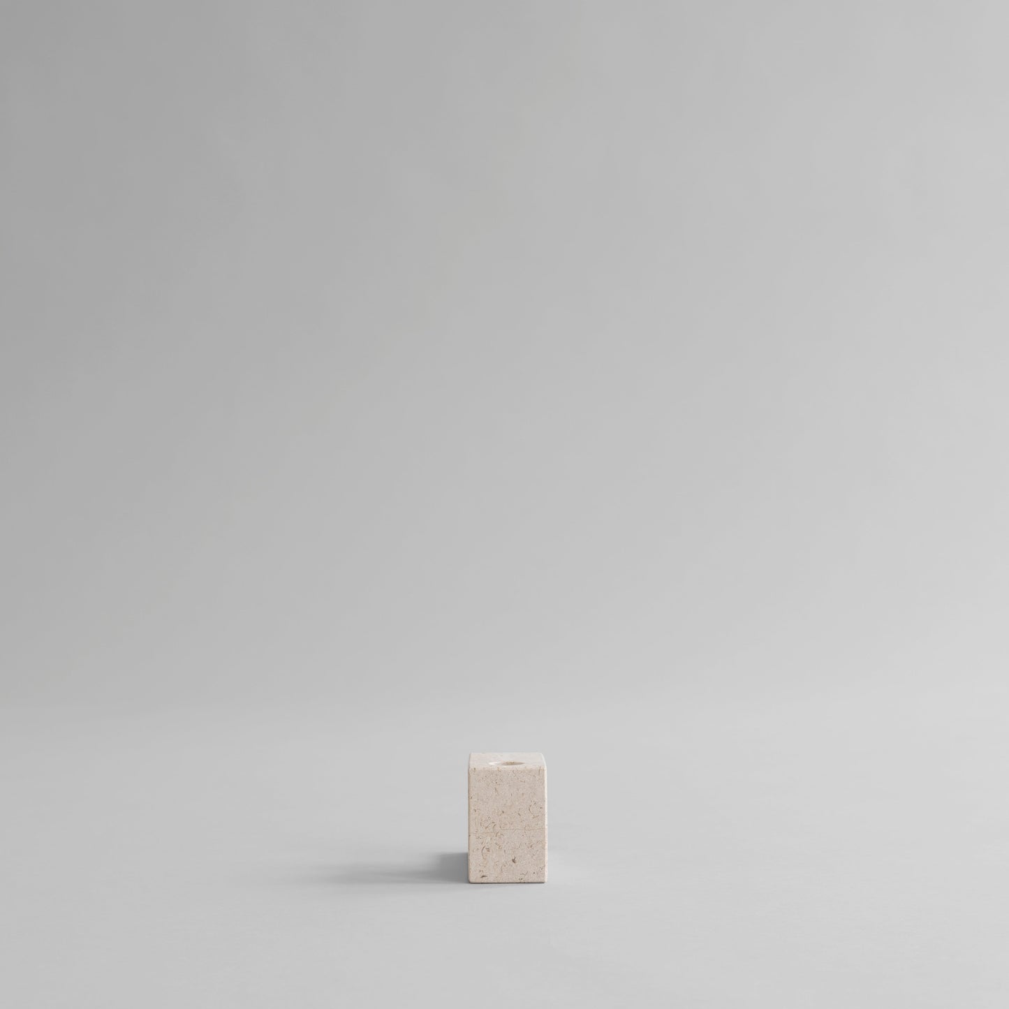 Brick Candleholder. Low - Limestone